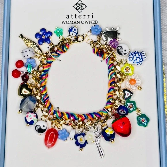 Atterri Woman-Owned Charm Bracelet | Ceramic & CZ | Viral Statement Jewelry - Picture 2 of 4